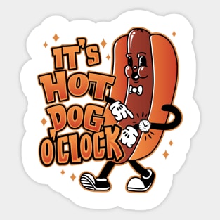 Funny It is Hot-dog o'clock Design Sticker